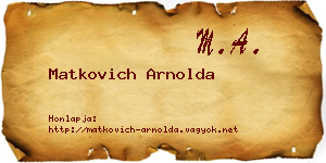 Matkovich Arnolda névjegykártya